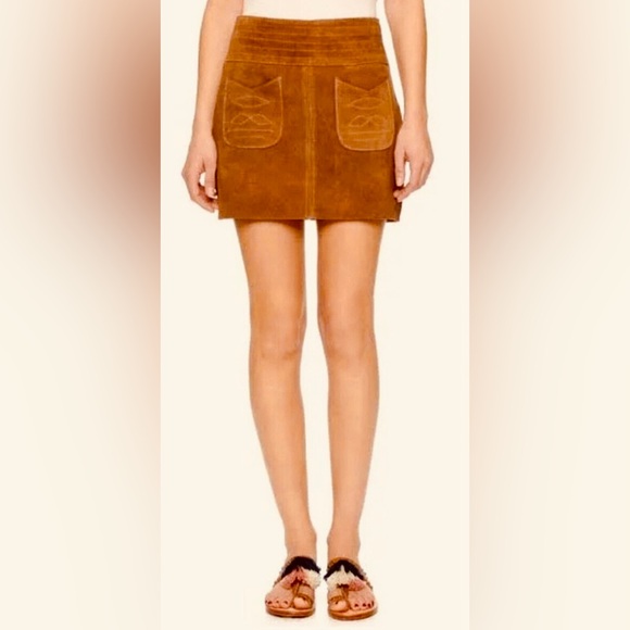 Free People. Modern Love Suede Mini Skirt - Picture 2 of 9